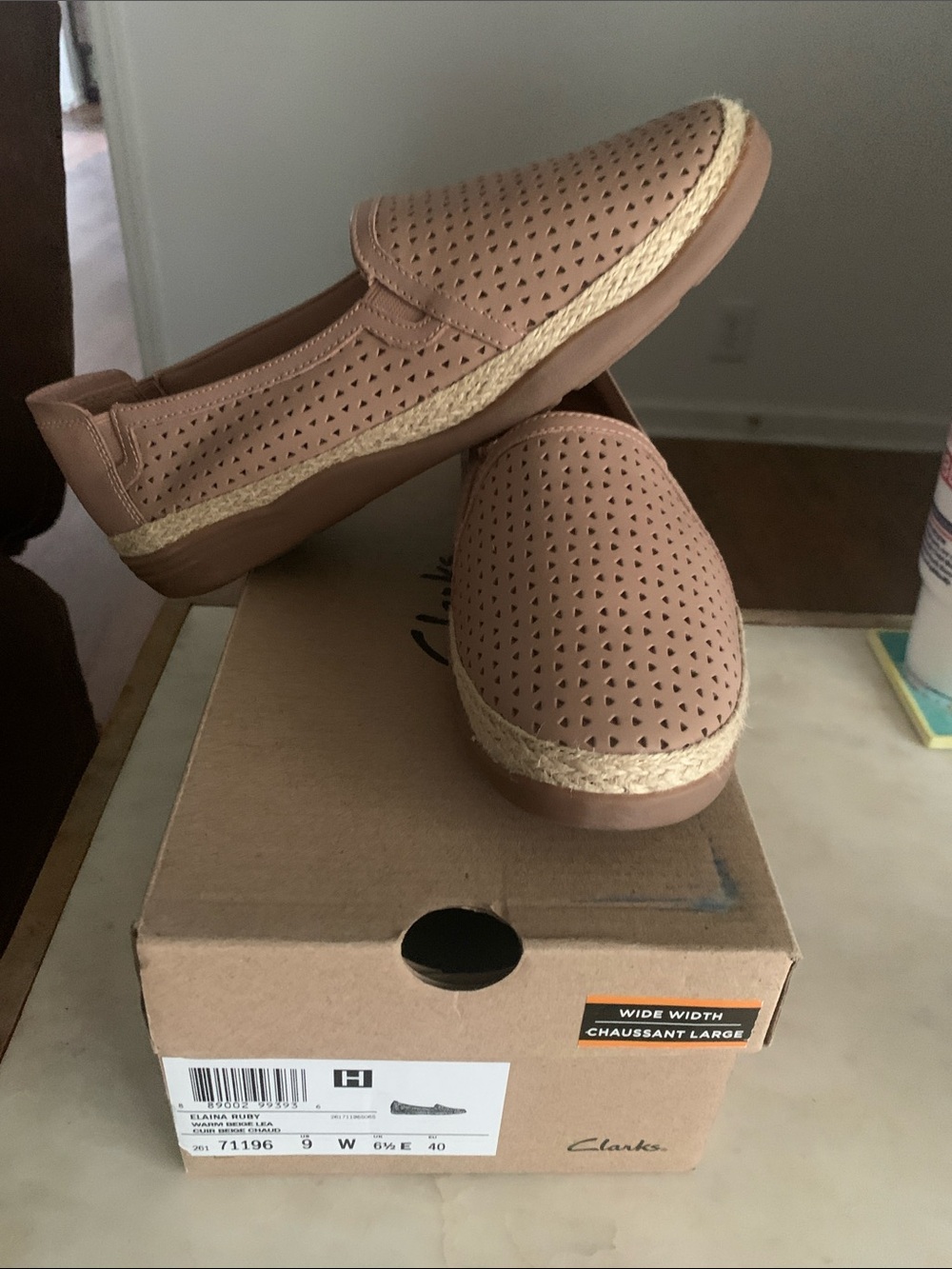 Clarks Elaina Slip-On Espadrille in Tan